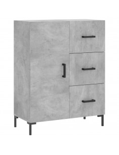 Credenza Grigio Cemento 69,5x34x180 cm in Legno Multistrato 2