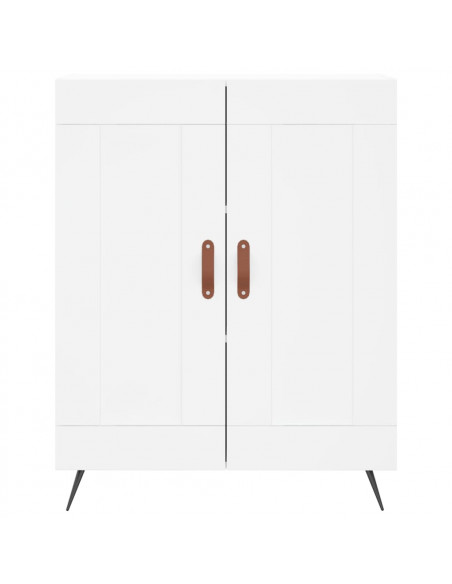 Credenza Bianca 69,5x34x180 cm in Legno Multistrato