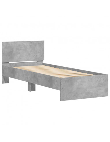 Giroletto Testiera Grigio Cemento 90x200 cm Legno Multistrato