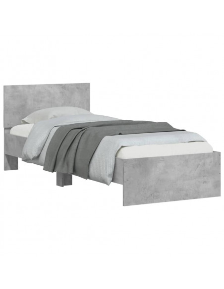 Giroletto Testiera Grigio Cemento 90x200 cm Legno Multistrato