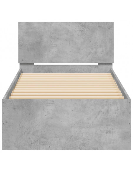 Giroletto Testiera Grigio Cemento 90x200 cm Legno Multistrato