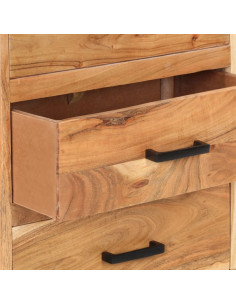 Credenza 88x30x73 cm in Legno Massello di Acacia 2