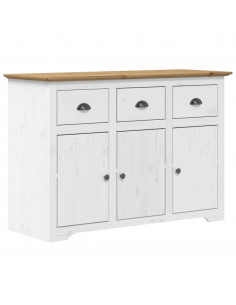 Credenza BODO 115x43x79,5 cm Legno Massello Pino Bianco Marrone 2