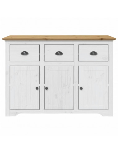 Credenza BODO 115x43x79,5 cm Legno Massello Pino Bianco Marrone