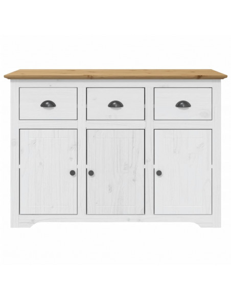 Credenza BODO 115x43x79,5 cm Legno Massello Pino Bianco Marrone