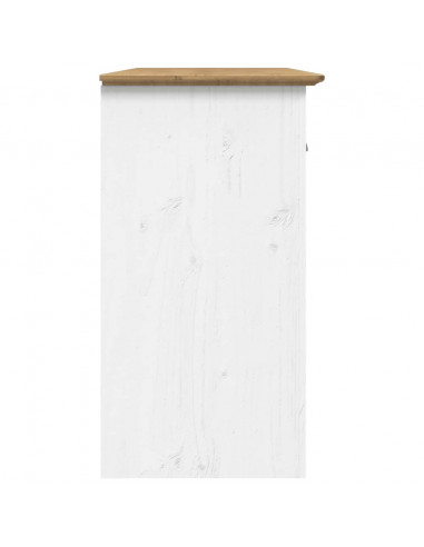 Credenza BODO 115x43x79,5 cm Legno Massello Pino Bianco Marrone