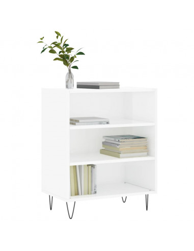 Credenza Bianco Lucido 57x35x70 cm in Legno Multistrato