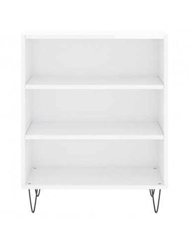 Credenza Bianco Lucido 57x35x70 cm in Legno Multistrato