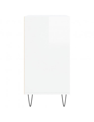 Credenza Bianco Lucido 57x35x70 cm in Legno Multistrato