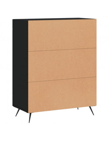 Credenza Nera 69,5x34x90 cm in Legno Multistrato