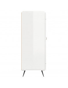 Credenza 69,5x34x90 cm in Legno Multistrato Bianco Lucido 2