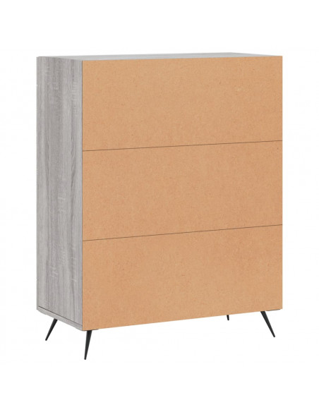 Credenza Grigio Sonoma 69,5x34x90 cm in Legno Multistrato