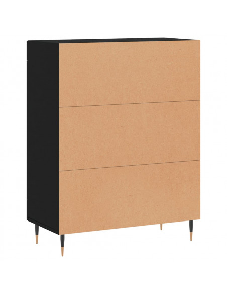 Credenza Nera 69,5x34x90 cm in Legno Multistrato