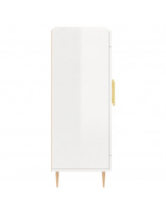 Credenza 69,5x34x90 cm in Legno Multistrato Bianco Lucido 2