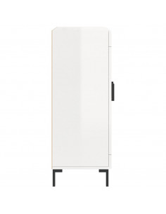 Credenza 69,5x34x90 cm in Legno Multistrato Bianco Lucido 2