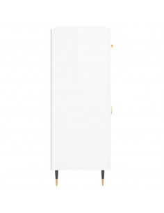 Credenza 69,5x34x90 cm in Legno Multistrato Bianco Lucido 2