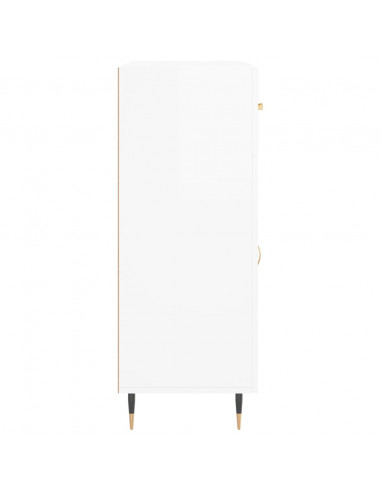 Credenza 69,5x34x90 cm in Legno Multistrato Bianco Lucido