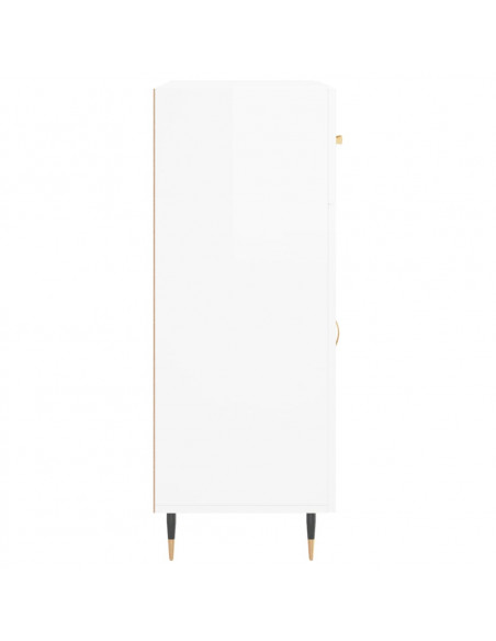 Credenza 69,5x34x90 cm in Legno Multistrato Bianco Lucido