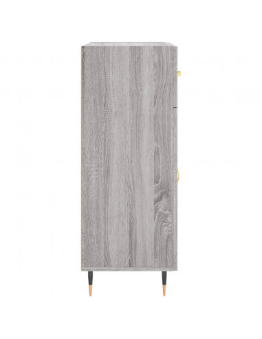 Credenza Grigio Sonoma 69,5x34x90 cm in Legno Multistrato