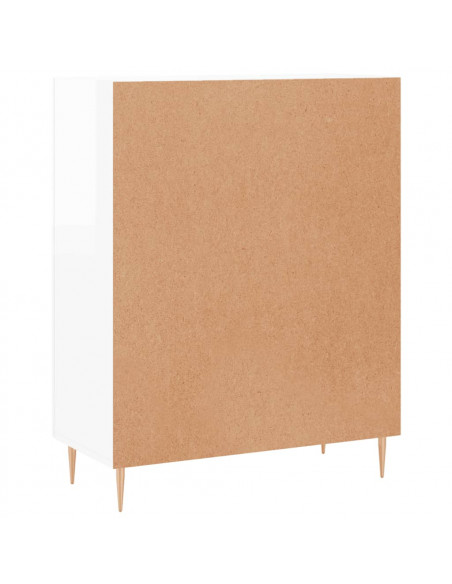 Credenza 69,5x34x90 cm in Legno Multistrato Bianco Lucido