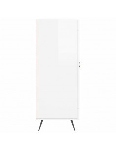 Credenza 69,5x34x90 cm in Legno Multistrato Bianco Lucido 2
