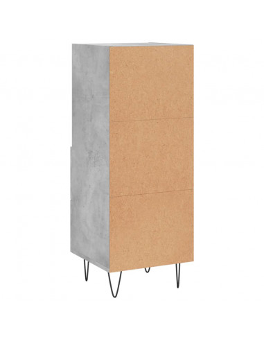 Credenza Grigio Cemento 34,5x34x90 cm in Legno Multistrato