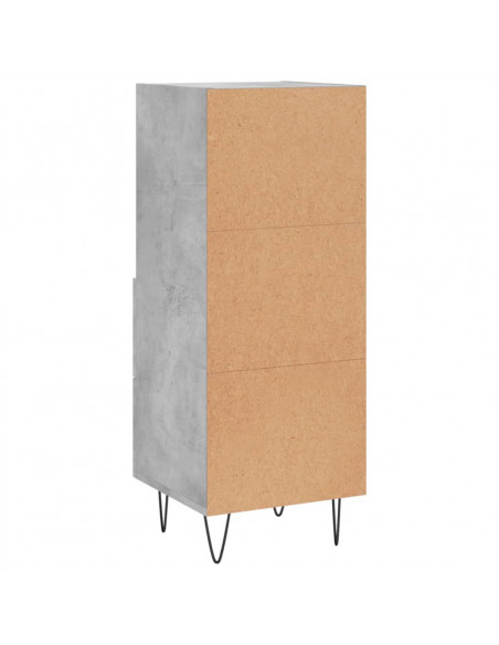 Credenza Grigio Cemento 34,5x34x90 cm in Legno Multistrato