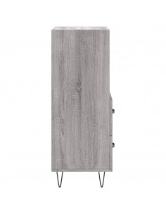Credenza Grigio Sonoma 34,5x34x90 cm in Legno Multistrato 2