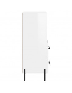 Credenza Bianco Lucido 34,5x34x90 cm in Legno Multistrato 2