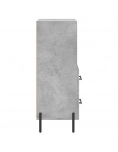 Credenza Grigio Cemento 34,5x34x90 cm in Legno Multistrato 2