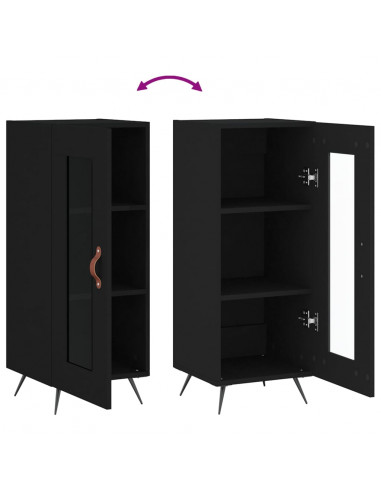 Credenza Nero 34,5x34x90 cm in Legno Multistrato