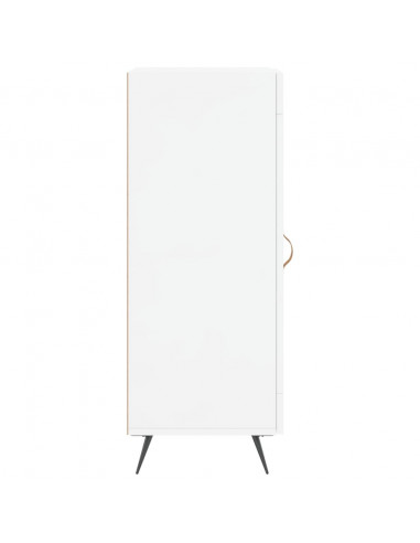 Credenza Bianco Lucido 34,5x34x90 cm in Legno Multistrato
