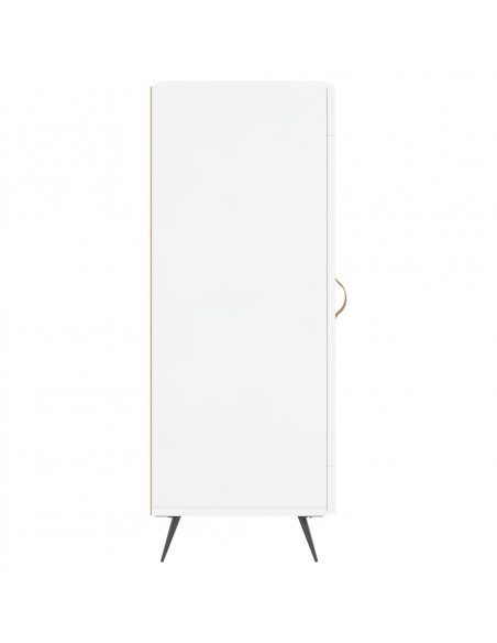 Credenza Bianco Lucido 34,5x34x90 cm in Legno Multistrato