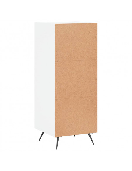 Credenza Bianco Lucido 34,5x34x90 cm in Legno Multistrato