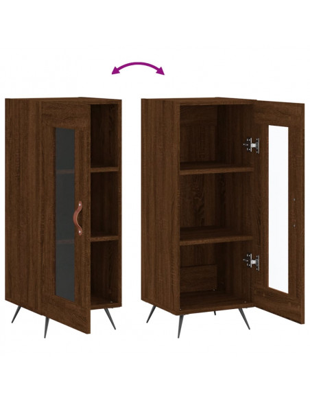 Credenza Rovere Marrone 34,5x34x90 cm in Legno Multistrato