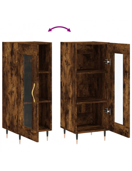 Credenza Rovere Fumo 34,5x34x90 cm in Legno Multistrato