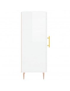 Credenza Bianco Lucido 34,5x34x90 cm in Legno Multistrato 2