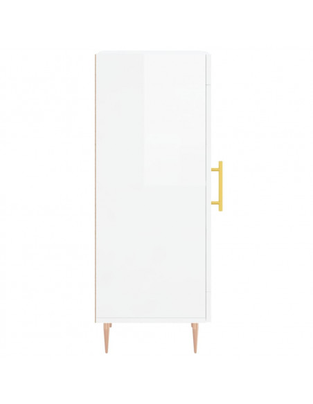 Credenza Bianco Lucido 34,5x34x90 cm in Legno Multistrato