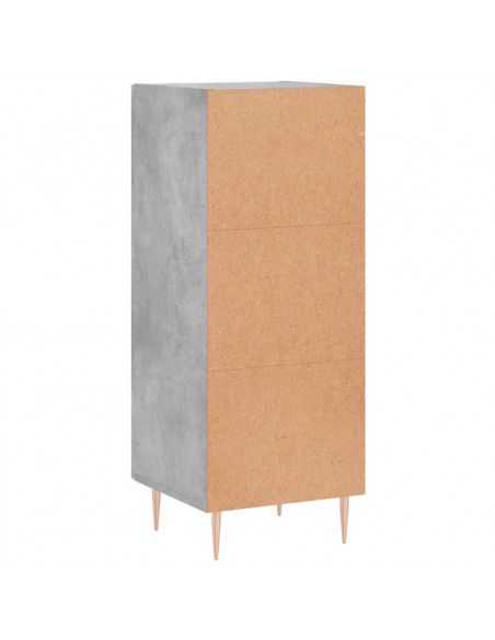 Credenza Grigio Cemento 34,5x34x90 cm in Legno Multistrato