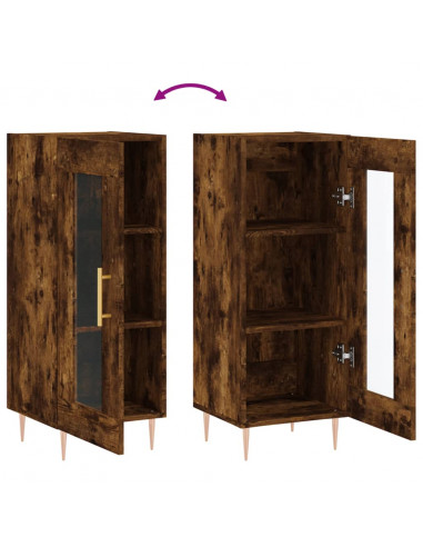 Credenza Rovere Fumo 34,5x34x90 cm in Legno Multistrato