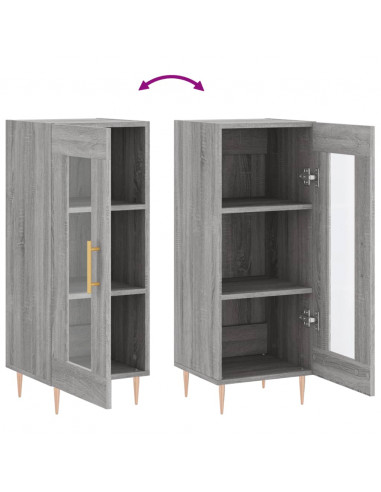 Credenza Grigio Sonoma 34,5x34x90 cm in Legno Multistrato