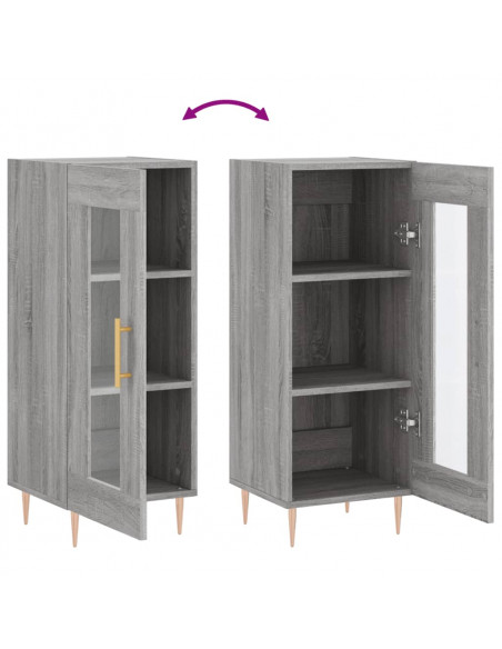 Credenza Grigio Sonoma 34,5x34x90 cm in Legno Multistrato