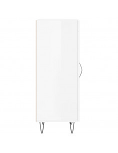 Credenza Bianco Lucido 34,5x34x90 cm in Legno Multistrato 2