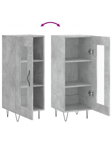 Credenza Grigio Cemento 34,5x34x90 cm in Legno Multistrato