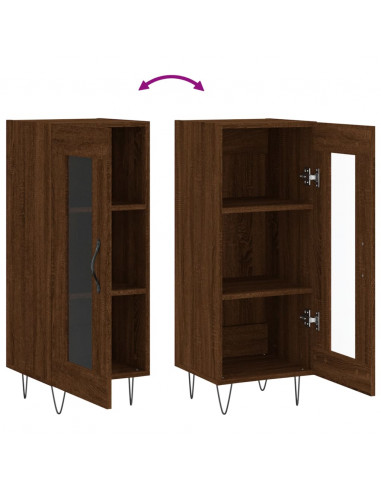 Credenza Rovere Marrone 34,5x34x90 cm in Legno Multistrato