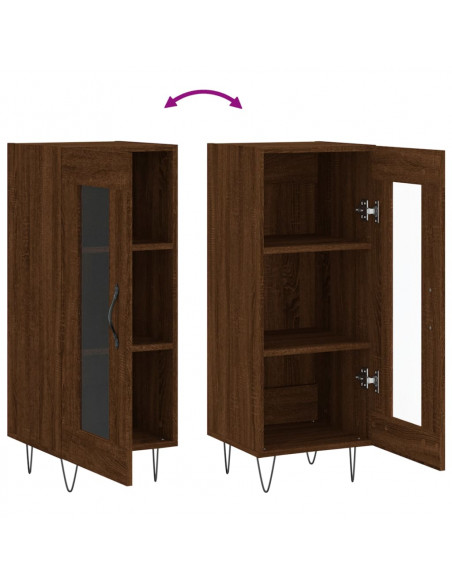 Credenza Rovere Marrone 34,5x34x90 cm in Legno Multistrato