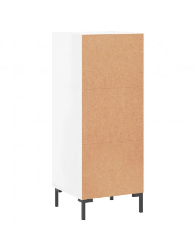 Credenza Bianco Lucido 34,5x34x90 cm in Legno Multistrato