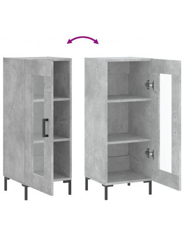 Credenza Grigio Cemento 34,5x34x90 cm in Legno Multistrato