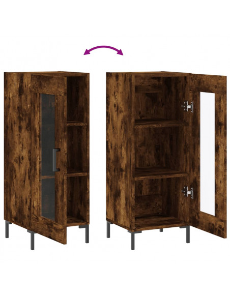 Credenza Rovere Fumo 34,5x34x90 cm in Legno Multistrato