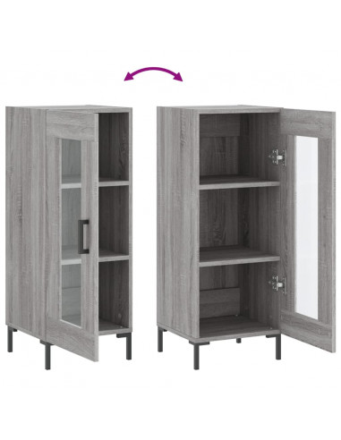 Credenza Grigio Sonoma 34,5x34x90 cm in Legno Multistrato